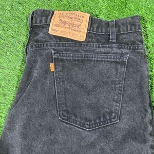 Levi’s 550 Relaxed Fit Tapered Black Jeans Size 42x30 Faded Vintage Y2K
